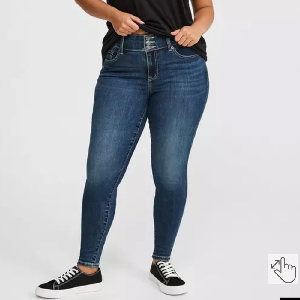 NWT- Torrid size 16 ex-short High-Rise Skinny Jeggings, dark blue